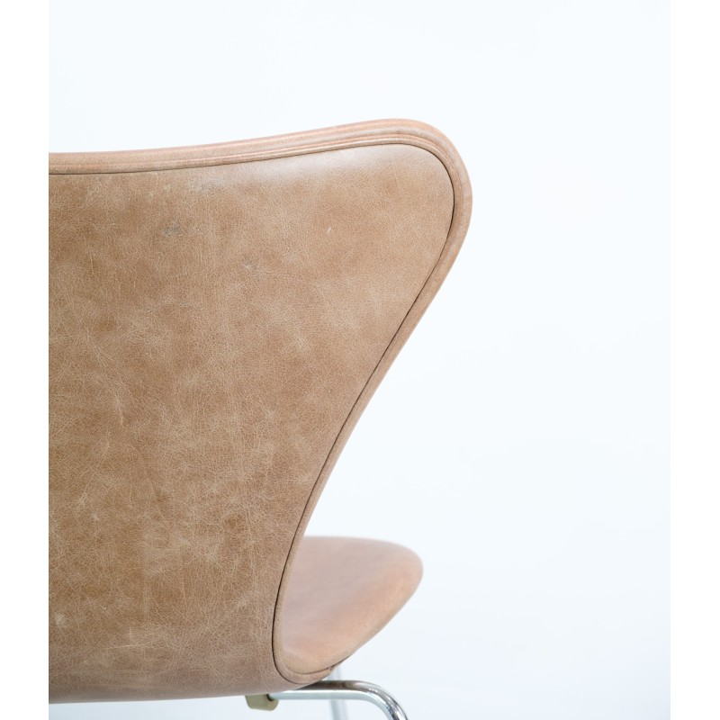 Juego de 6 sillas vintage Seven 3107 de Arne Jacobsen para Fritz Hansen