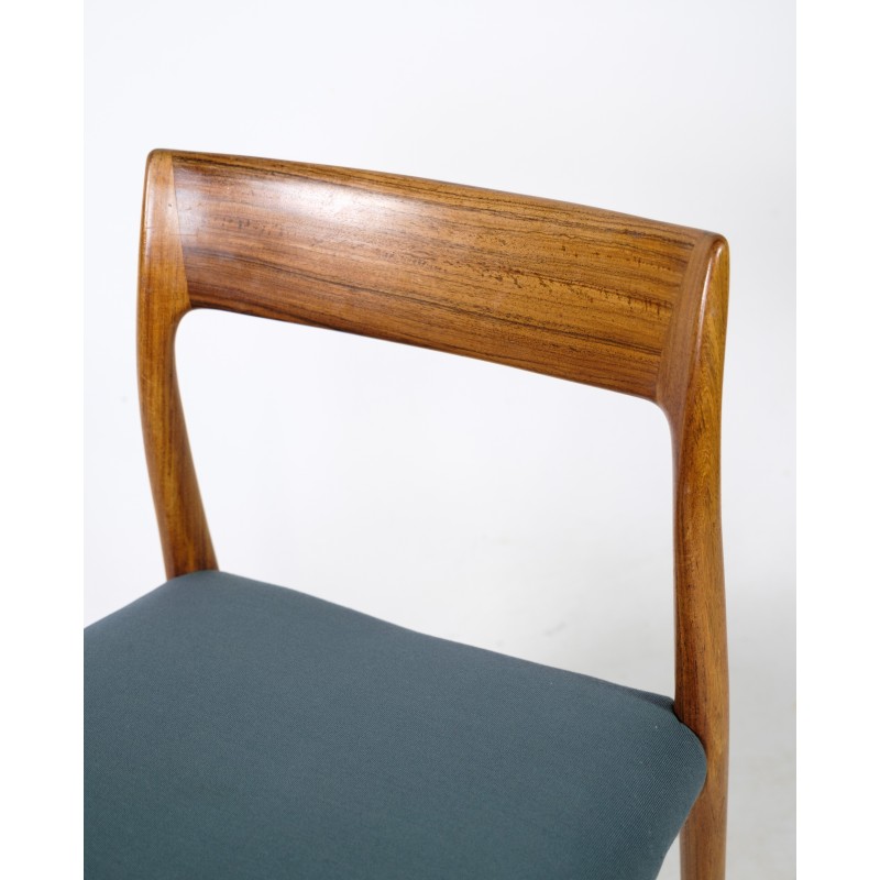 Conjunto de 6 cadeiras de jantar vintage rosewood modelo 77 de Niels O. Møller para J.L Møbelfabrik Møbelfabrik, 1960