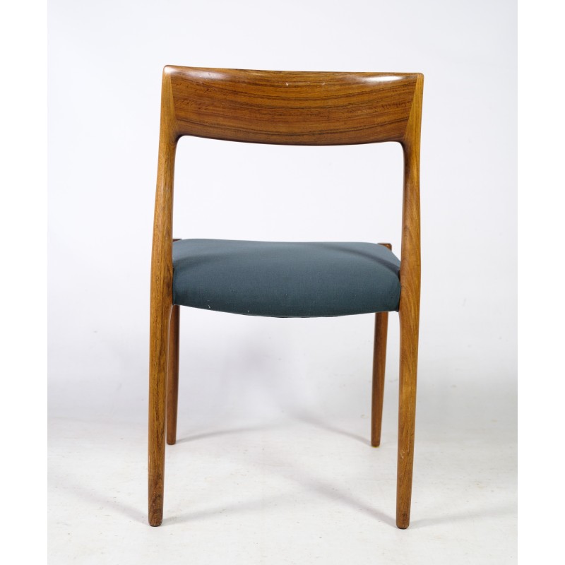 Juego de 6 sillas de comedor vintage de palisandro modelo 77 de Niels O. Møller para J.L Møllers Møbelfabrik, 1960