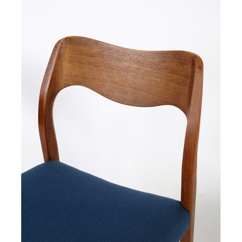 Conjunto de 6 cadeiras de jantar vintage modelo 71 de Niels O. Møller para J.L Møbelfabrik Møbelfabrik, 1960