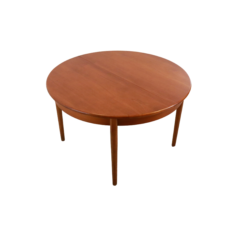 Vintage ronde uitschuifbare tafel