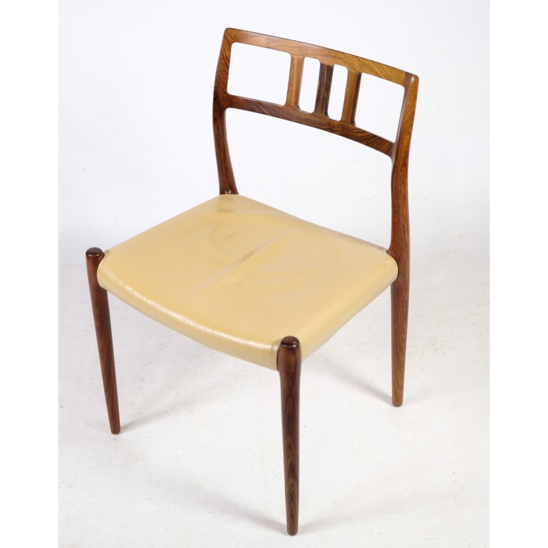 Conjunto de 6 cadeiras de jantar vintage rosewood modelo 79 de Niels O. Møller, 1960