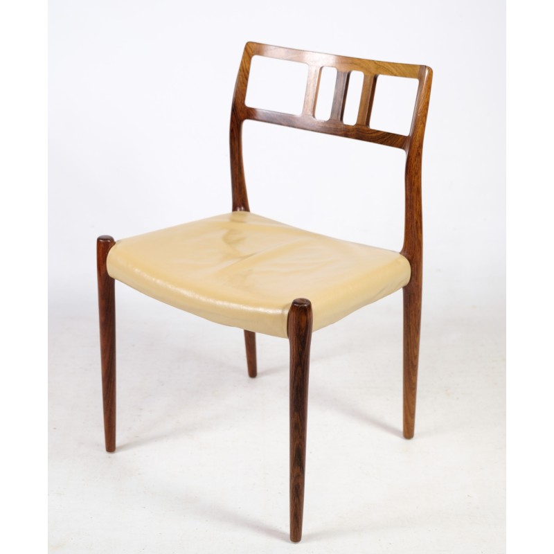 Conjunto de 6 cadeiras de jantar vintage rosewood modelo 79 de Niels O. Møller, 1960