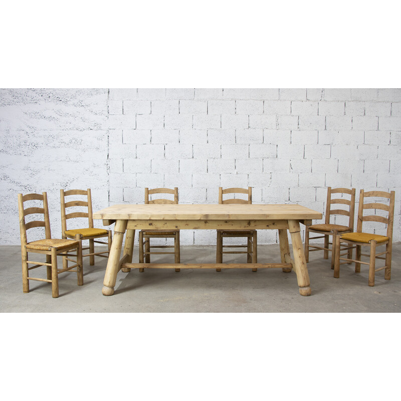 Vintage Brutalist dining set by Georges Robert, 1950