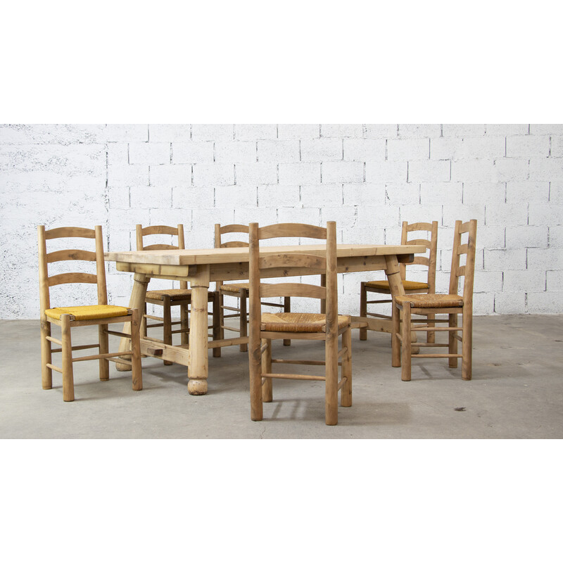 Vintage Brutalist dining set by Georges Robert, 1950