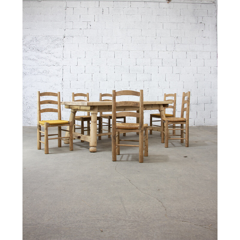 Vintage Brutalist dining set by Georges Robert, 1950