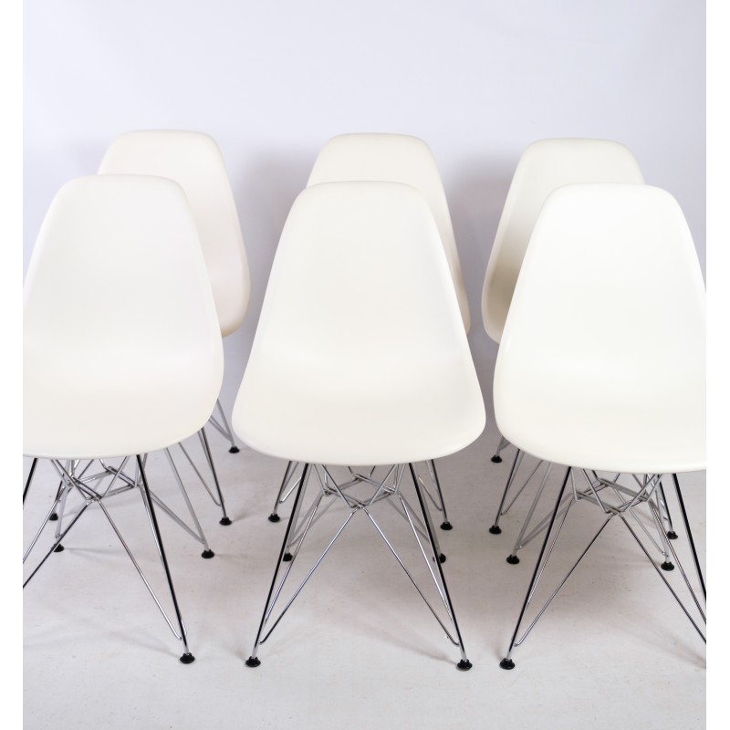 Vintage witte kunststof Dsr stoel van Charles en Ray Eames, jaren 1948