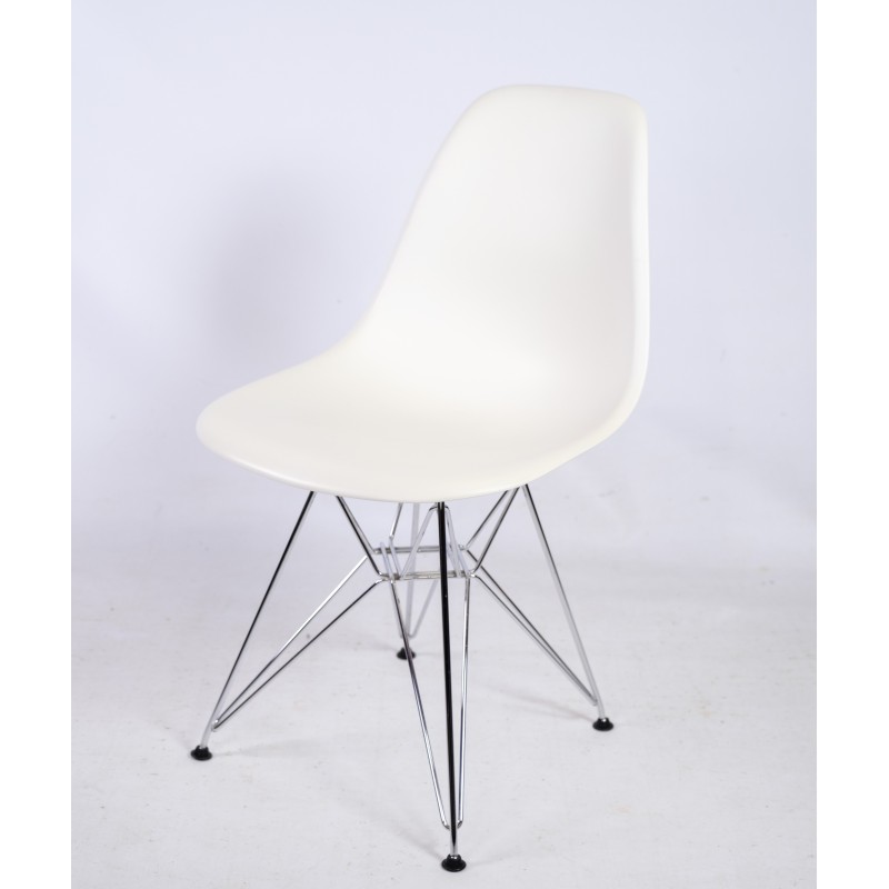 Chaise vintage Dsr en plastique blanc par Charles et Ray Eames, 1948