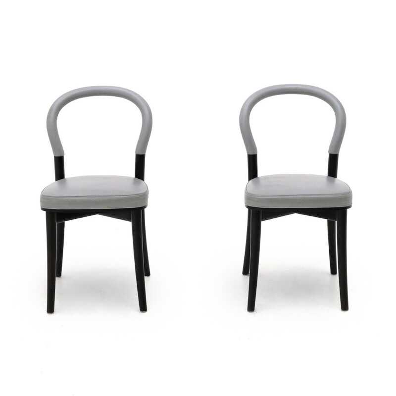 Pair of vintage "Gothenburg" leather chairs by Erik Gunnar Asplund for Cassina, 1990s