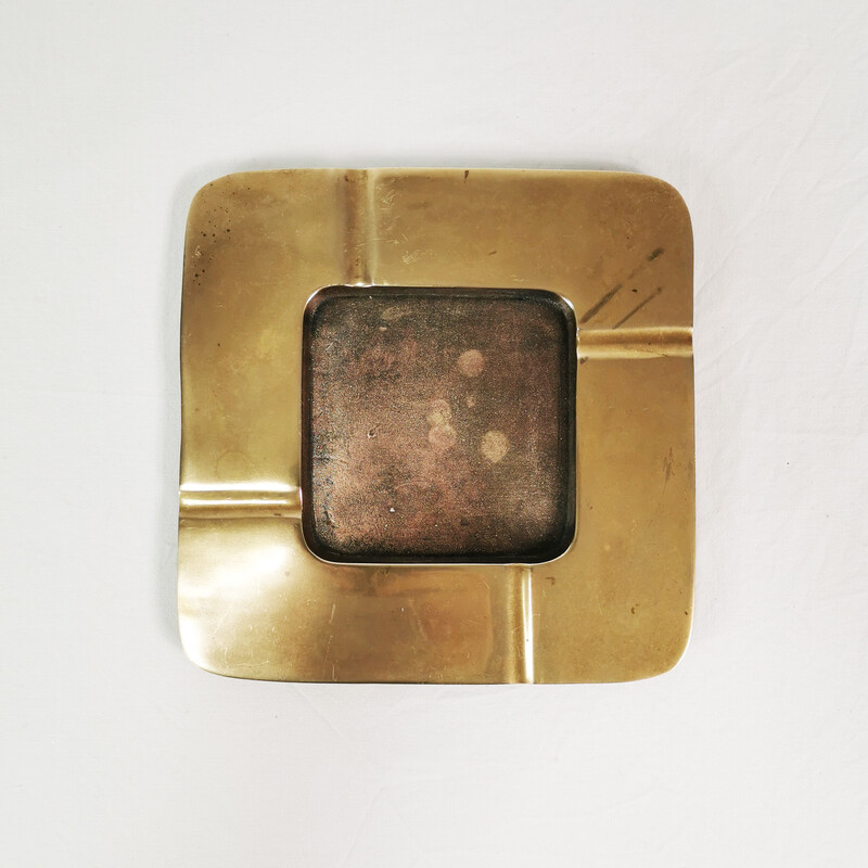 Vintage brass and copper ashtray, Germany 1970s
