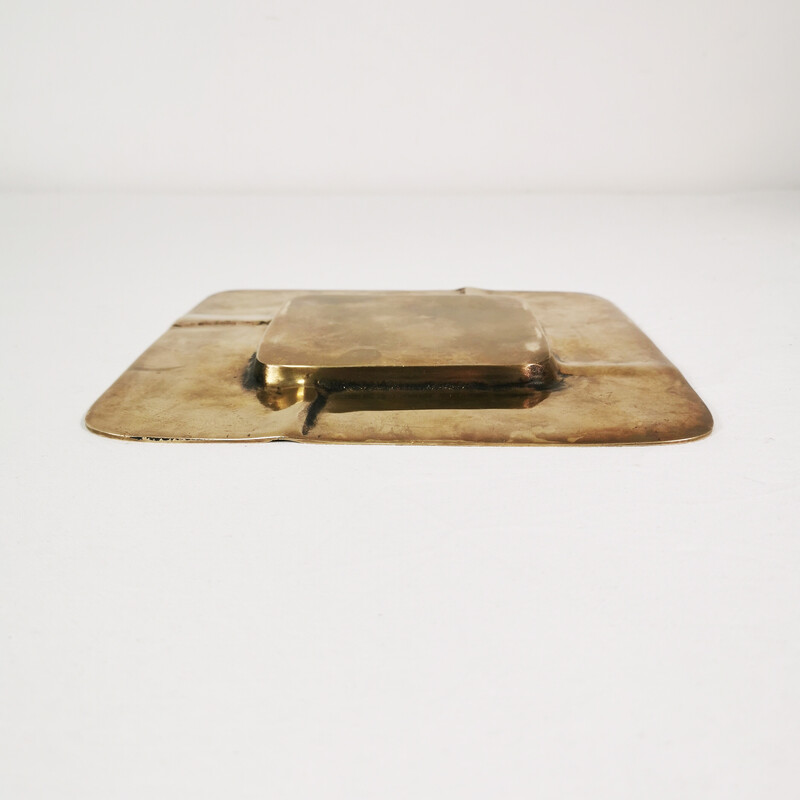 Vintage brass and copper ashtray, Germany 1970s