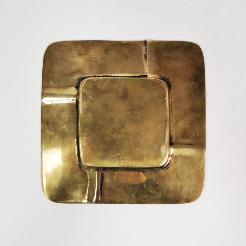 Vintage brass and copper ashtray, Germany 1970s