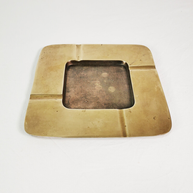 Vintage brass and copper ashtray, Germany 1970s