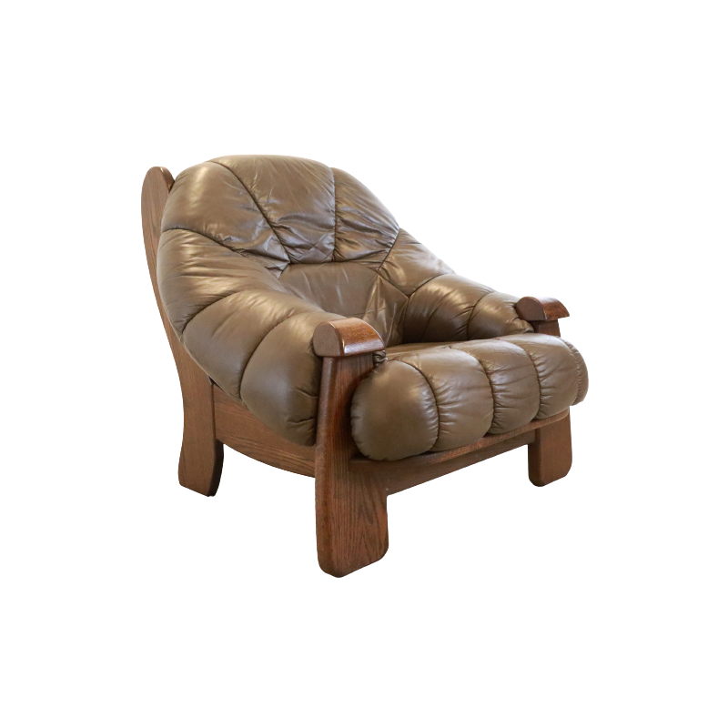 Scandinavische vintage Mastenbroek fauteuil in rhinoceros grijze stof