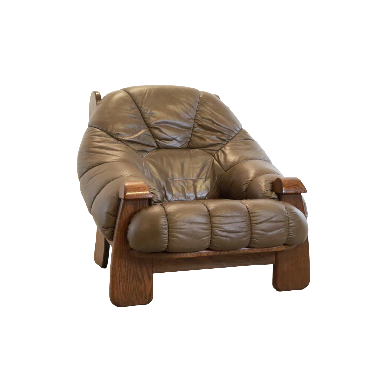 Scandinavian vintage Mastenbroek armchair in rhinoceros gray fabric