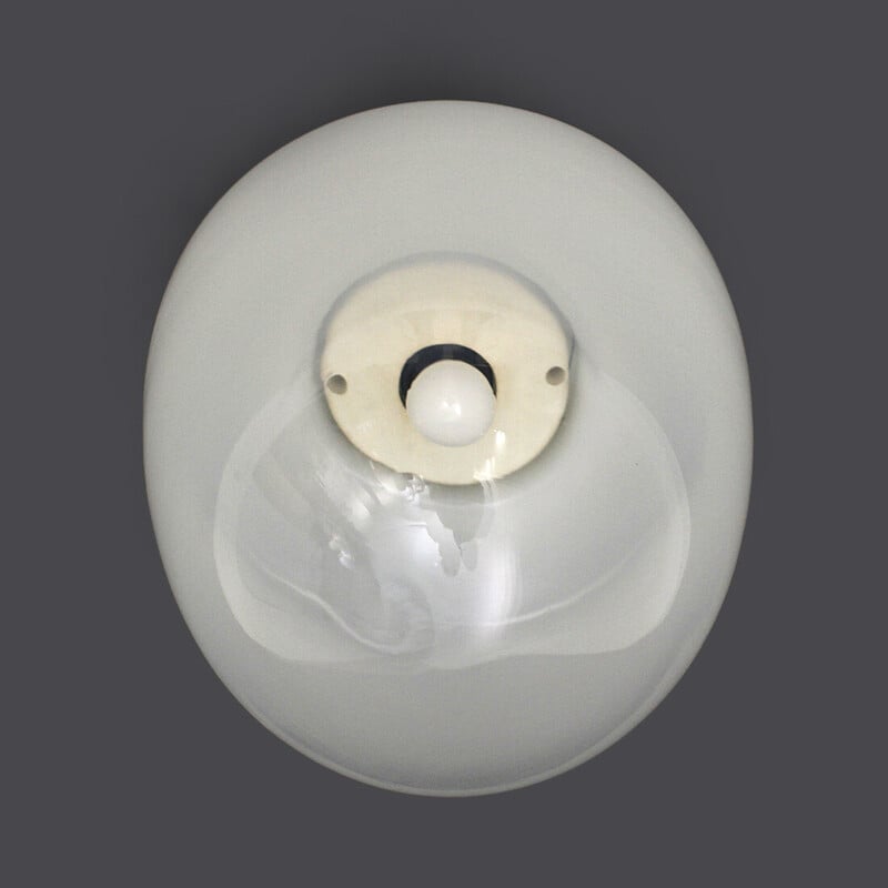 Vintage ceiling lamp "Ebe 34" in Murano glass by Giusto Toso for Leucos, 1970s