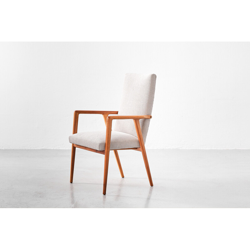Vintage cherry armchair by Josef Hillerbrand for Wilkhahn, Germany 1960s