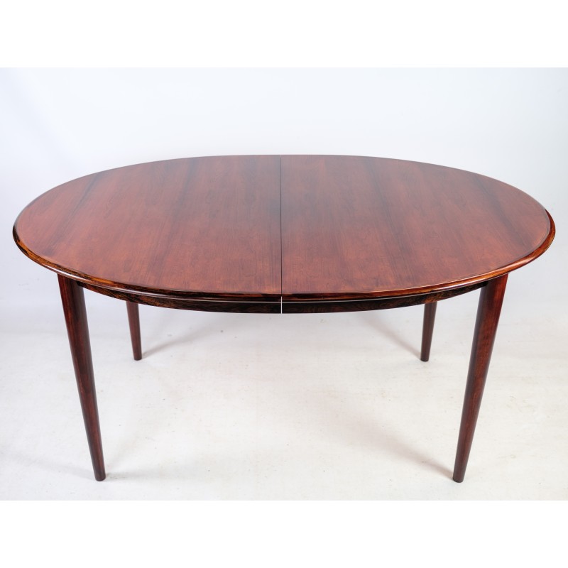 Vintage rosewood oval table by Arne Vodder, 1960s