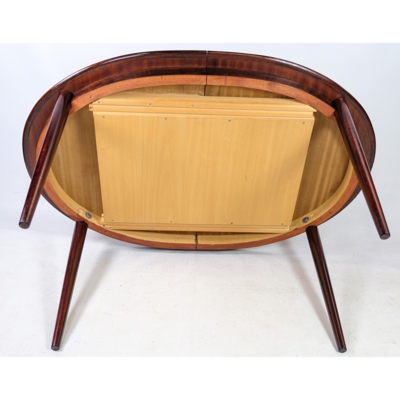 Vintage palissander ovale tafel van Arne Vodder, 1960