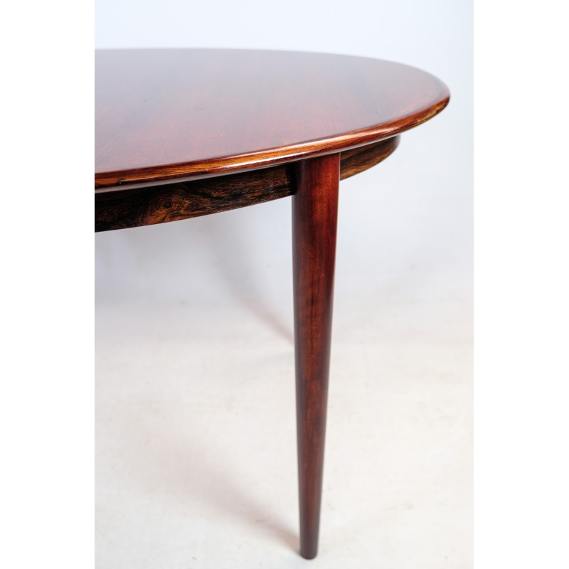 Vintage rosewood oval table by Arne Vodder, 1960s