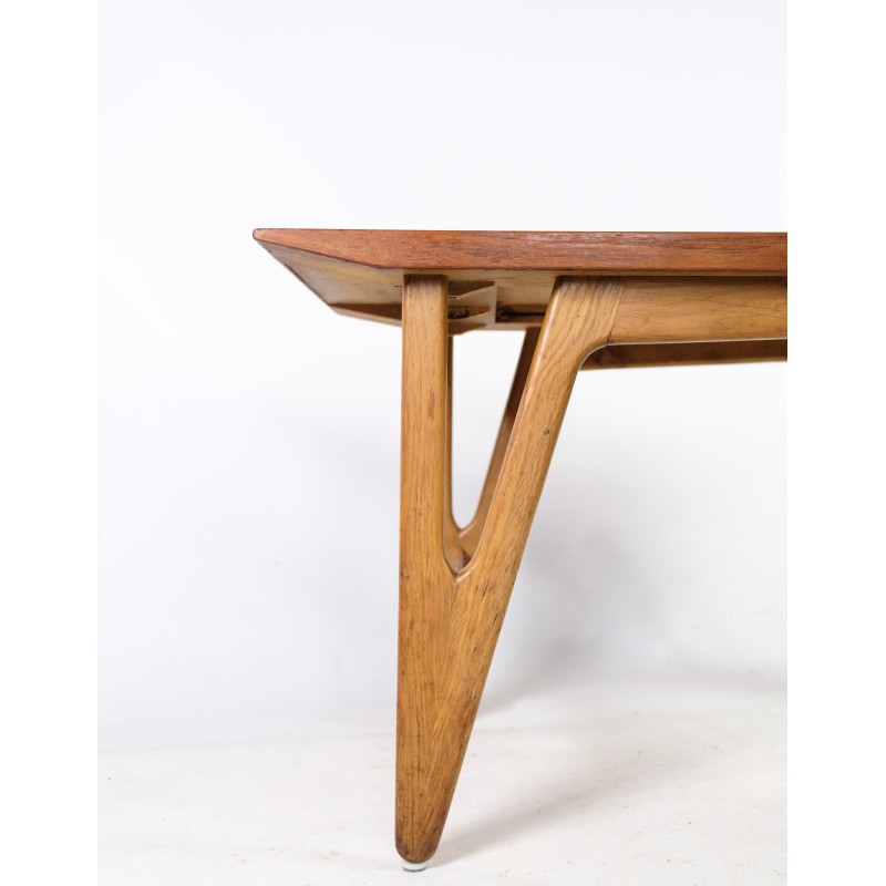 Vintage teak en eiken salontafel, Denemarken 1960