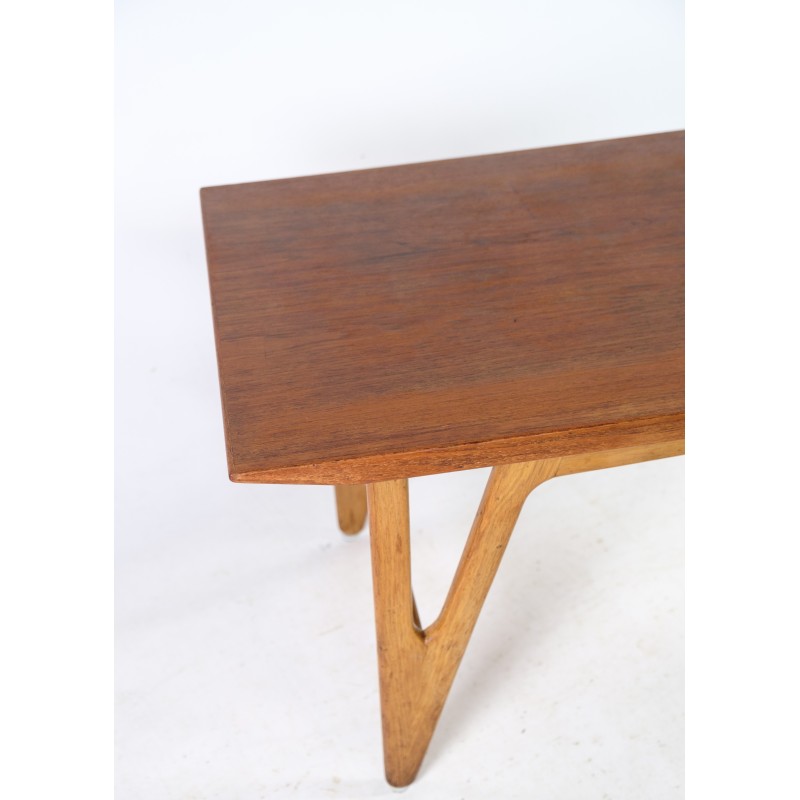 Vintage teak en eiken salontafel, Denemarken 1960