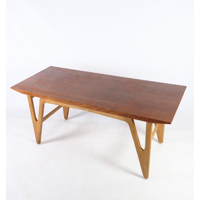 Tavolino vintage in teak e quercia, Danimarca 1960