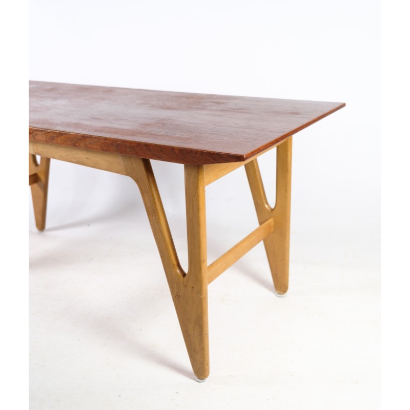 Table basse vintage en teck et chêne, Danemark 1960