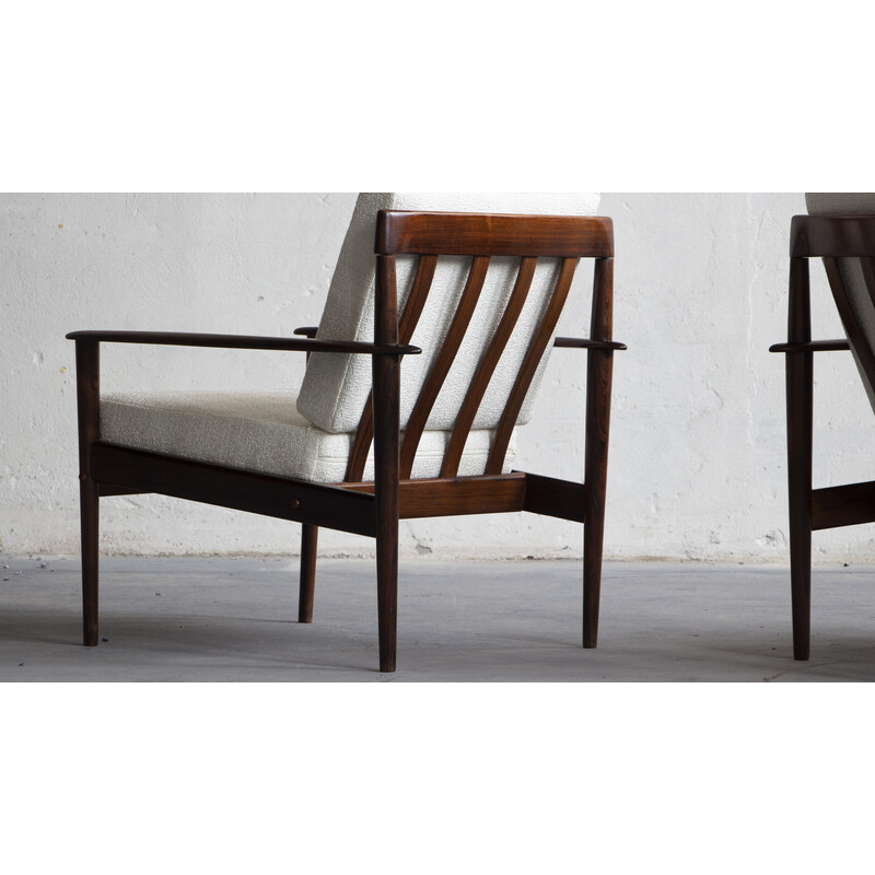 Pair of vintage Rio rosewood armchairs by Grete Jalk for Poul Jeppesen, Denmark