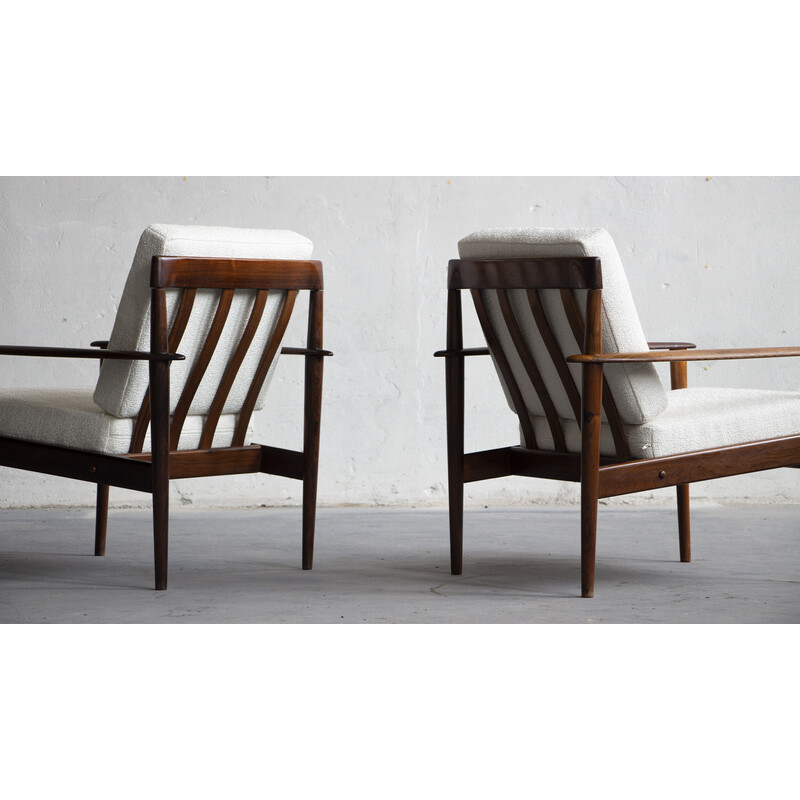 Ein Paar Vintage-Sessel aus Rio-Palisander von Grete Jalk für Poul Jeppesen, Dänemark