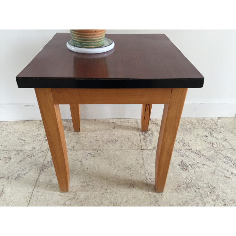 Table basse vintage en bois et formica