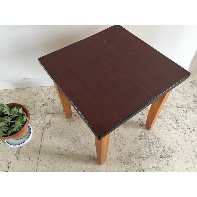 Tavolino vintage in legno e formica