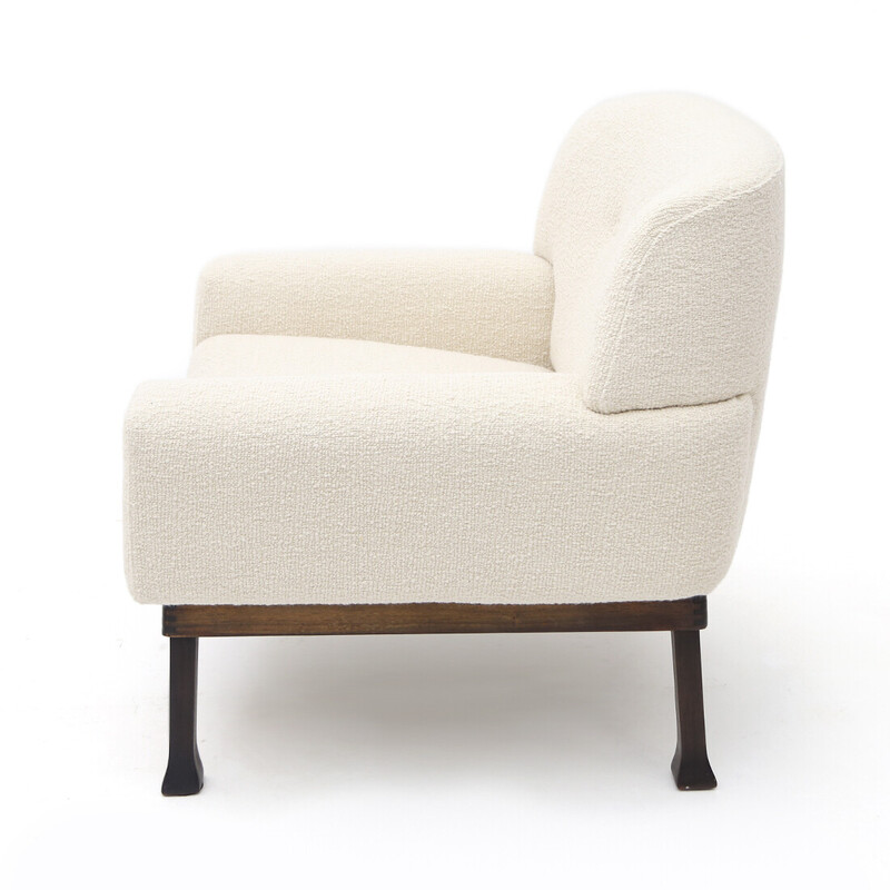 Pair of vintage "Allegra" armchairs in wool bouclé by Piero Ranzoni for Elam, 1960s