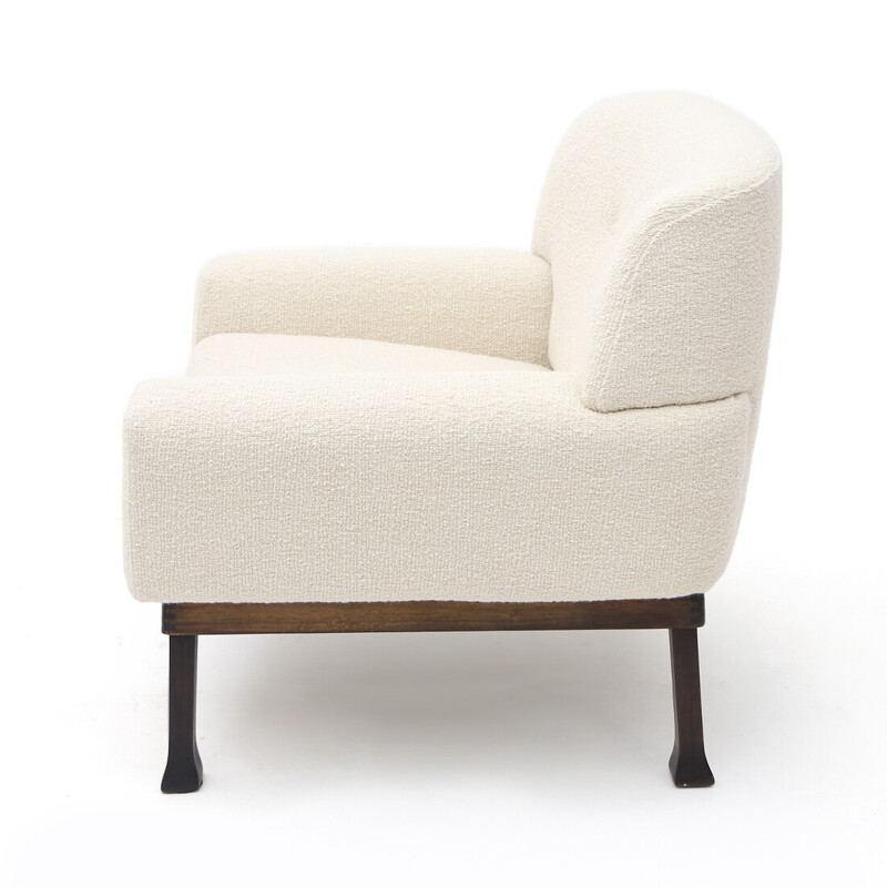 Paire de fauteuils vintage "Allegra" en laine bouclée de Piero Ranzoni pour Elam, 1960
