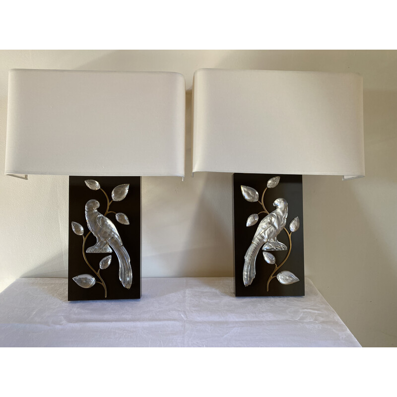 Pair of vintage wall lamps "Perroquets" by Maison Baguès, 1970