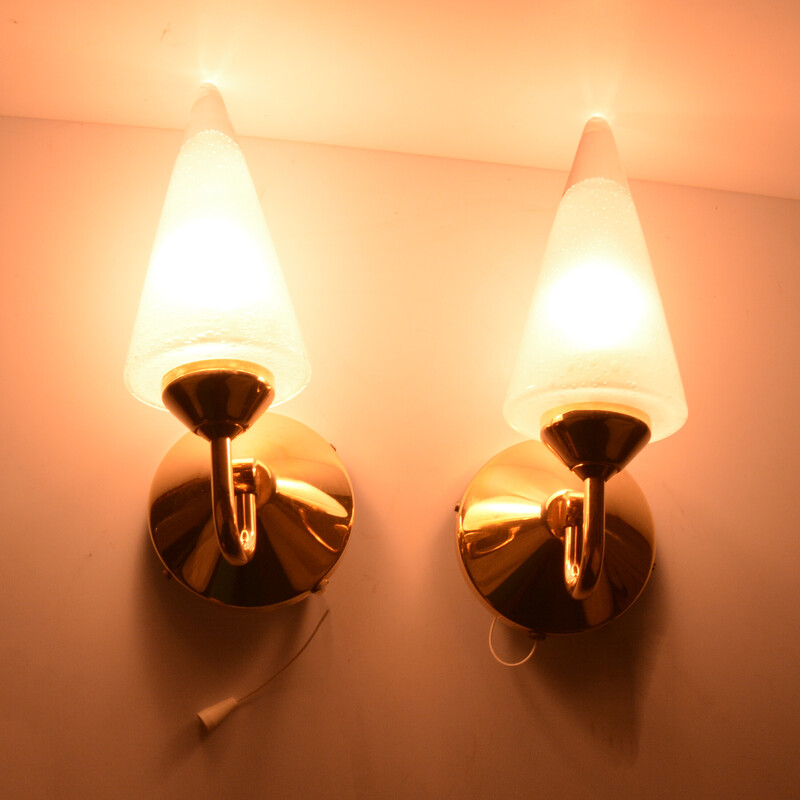 Coppia di lampade da parete vintage di Honsel Leuchten, Germania, anni '70