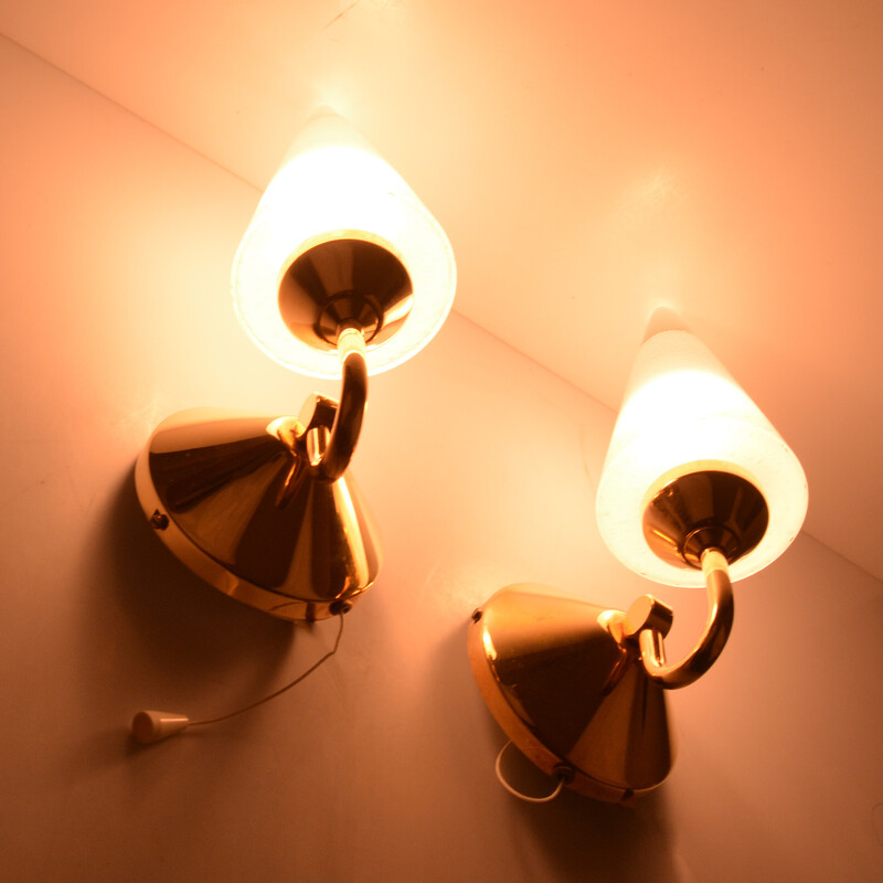 Coppia di lampade da parete vintage di Honsel Leuchten, Germania, anni '70