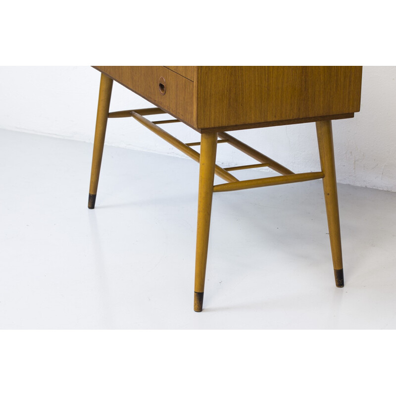 Swedish writing desk in teak with beech feet - 1960s