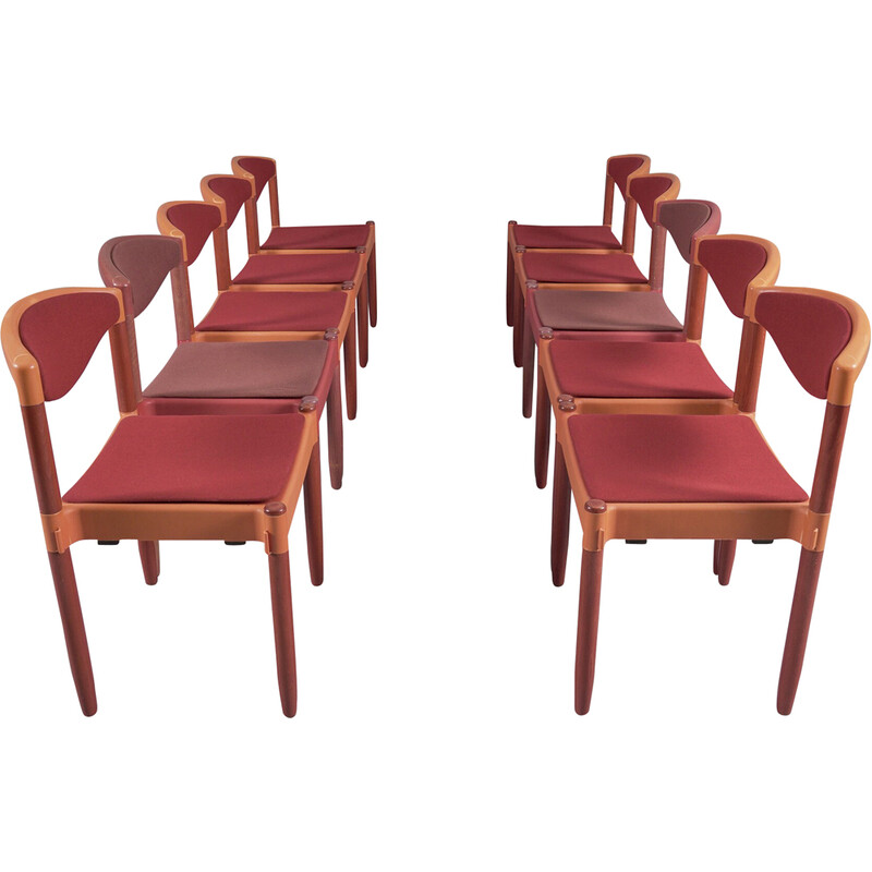 Set of 10 vintage Starx stacking chairs by Hartmut Lohmeyer for Casala, Germany 1990s