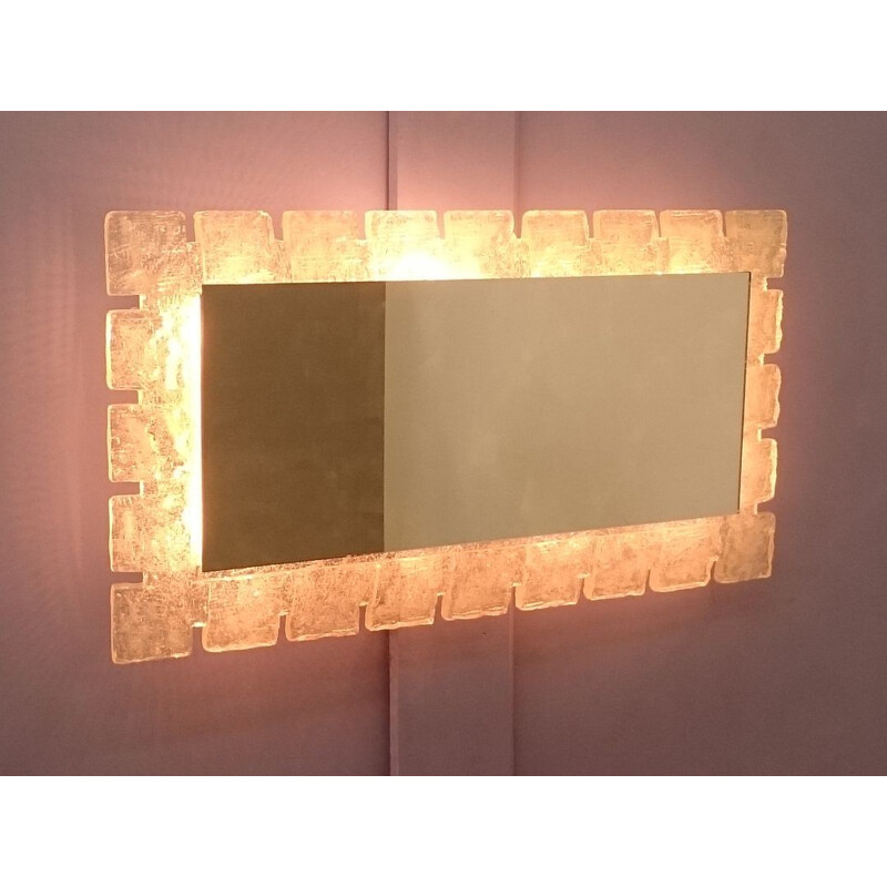 Metal and resin enlightening mirror Kalmar - 1960s