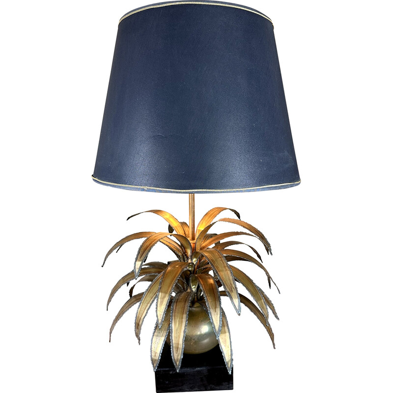 Vintage Palm tree lamp in gilded brass, 1970s