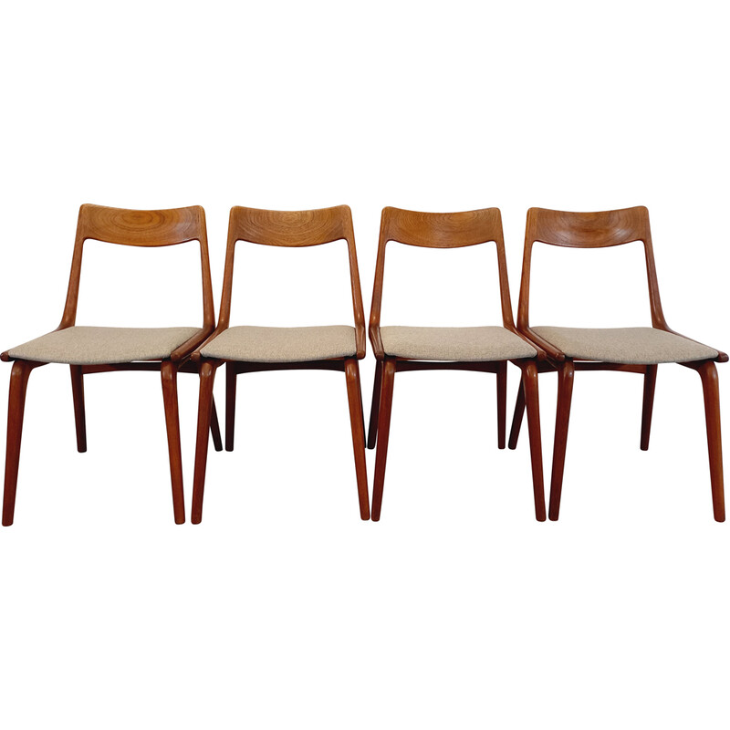 Ensemble de 4 chaises vintage en teck par Alfred Christensen pour Slagelse Møbelværk, Danemark 1960