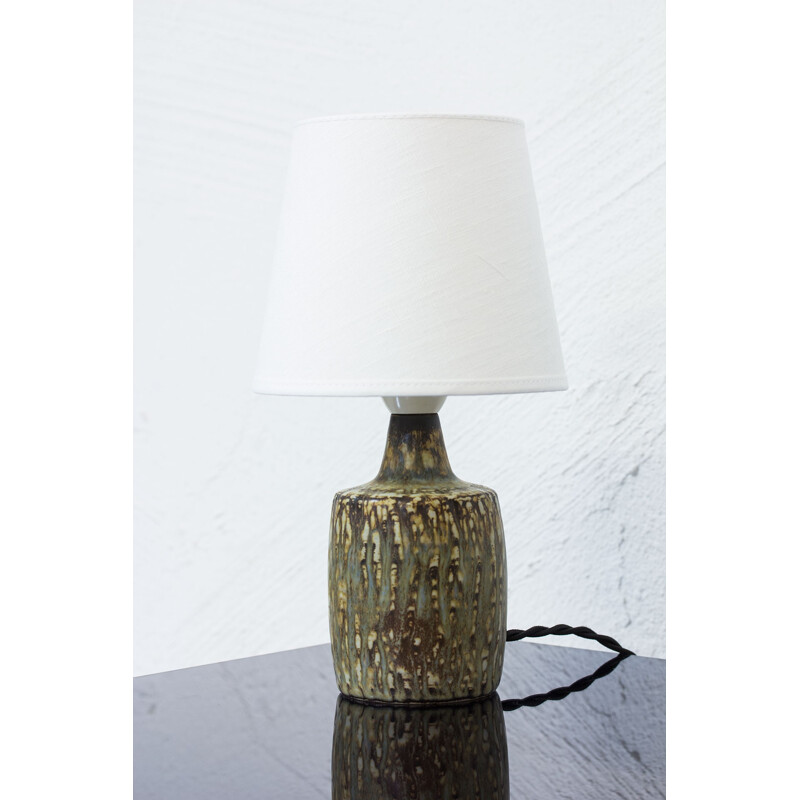 Petite lampe de table piédestal en céramique de Gunnar Nylund - 1950