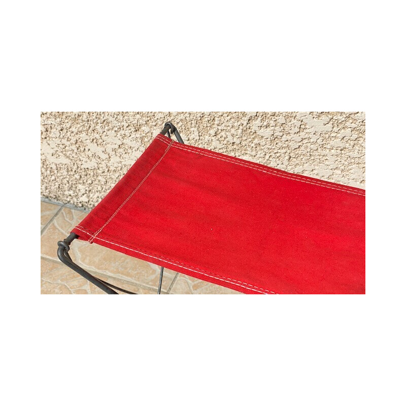 Vintage folding camping stool red