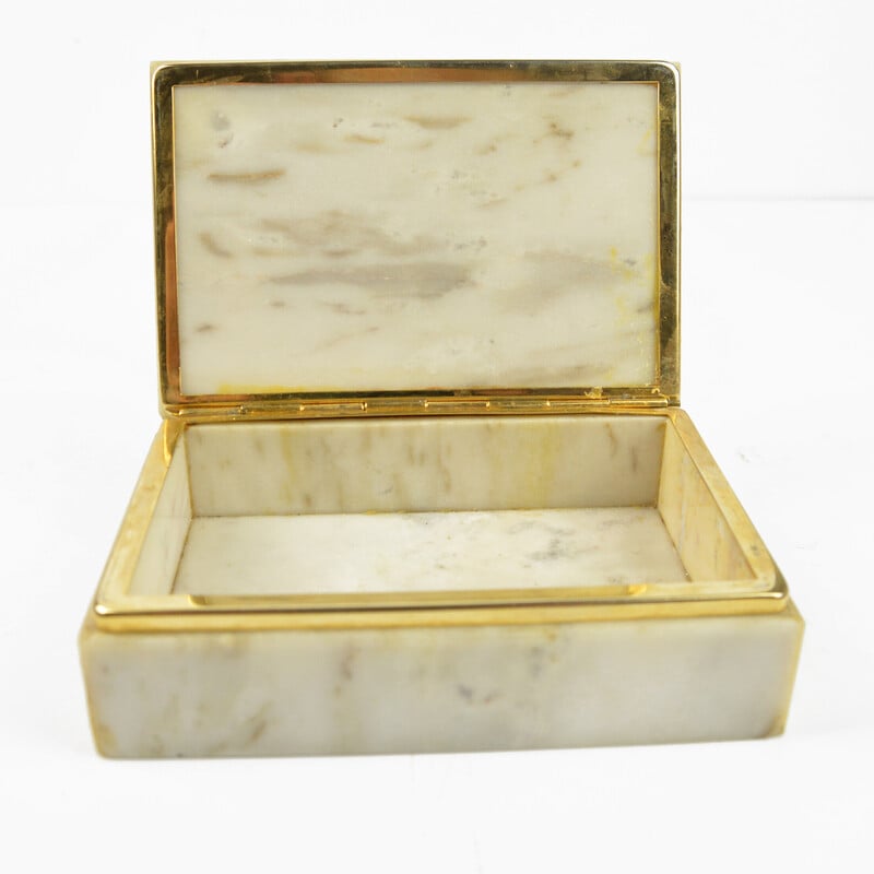 Boîte à bijoux vintage en marbre, Italie 1970