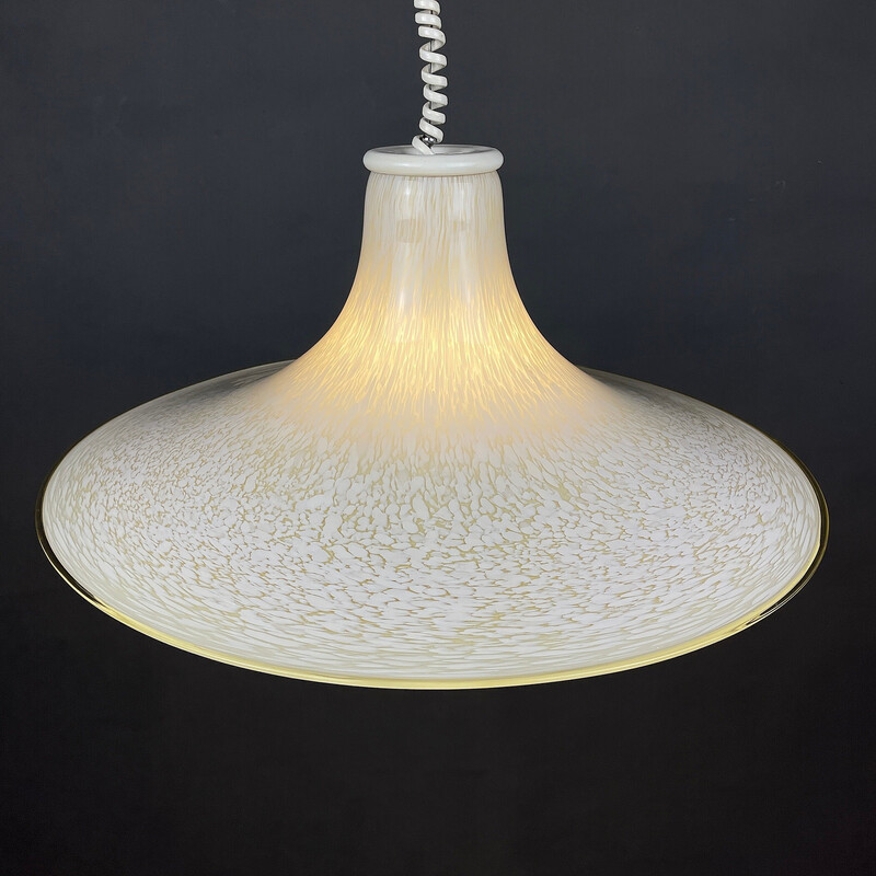 Lámpara colgante de cristal de Murano beige de mediados de siglo, Italia Años 70
