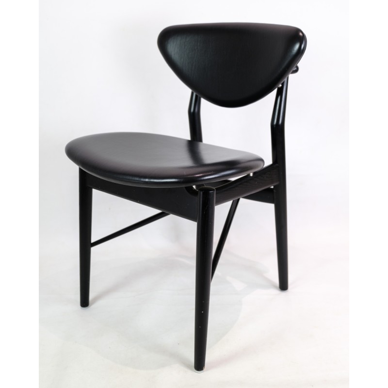 Vintage black painted oakwood chair model 108 by Finn Juhl