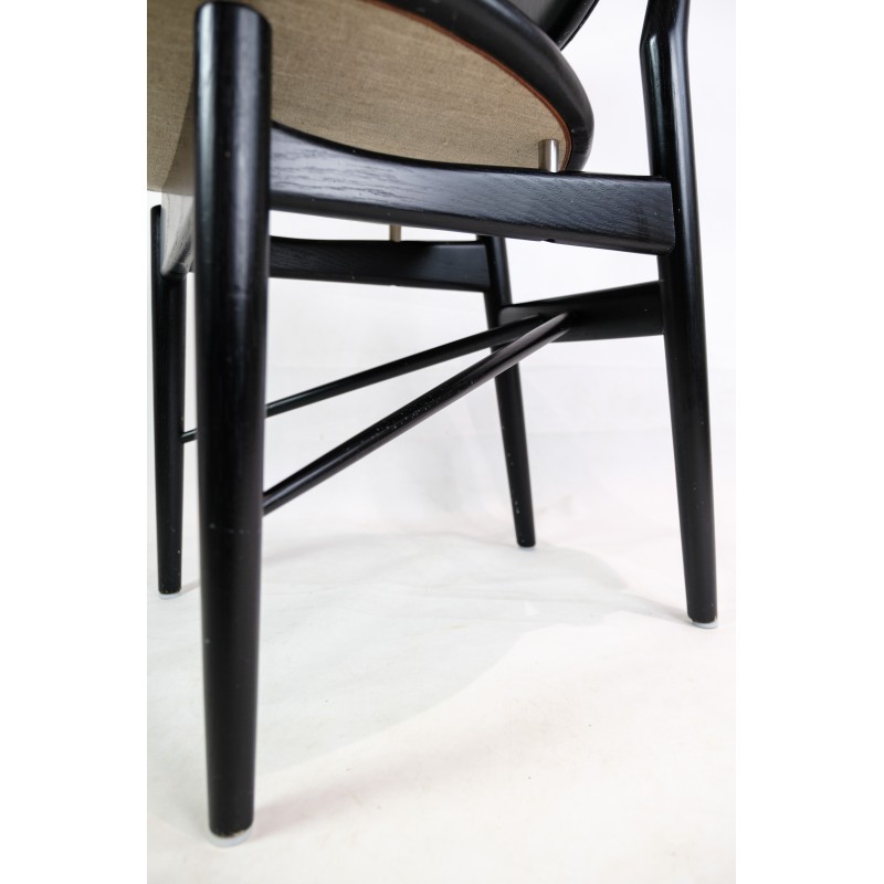 Silla vintage de madera de roble pintada de negro modelo 108 de Finn Juhl