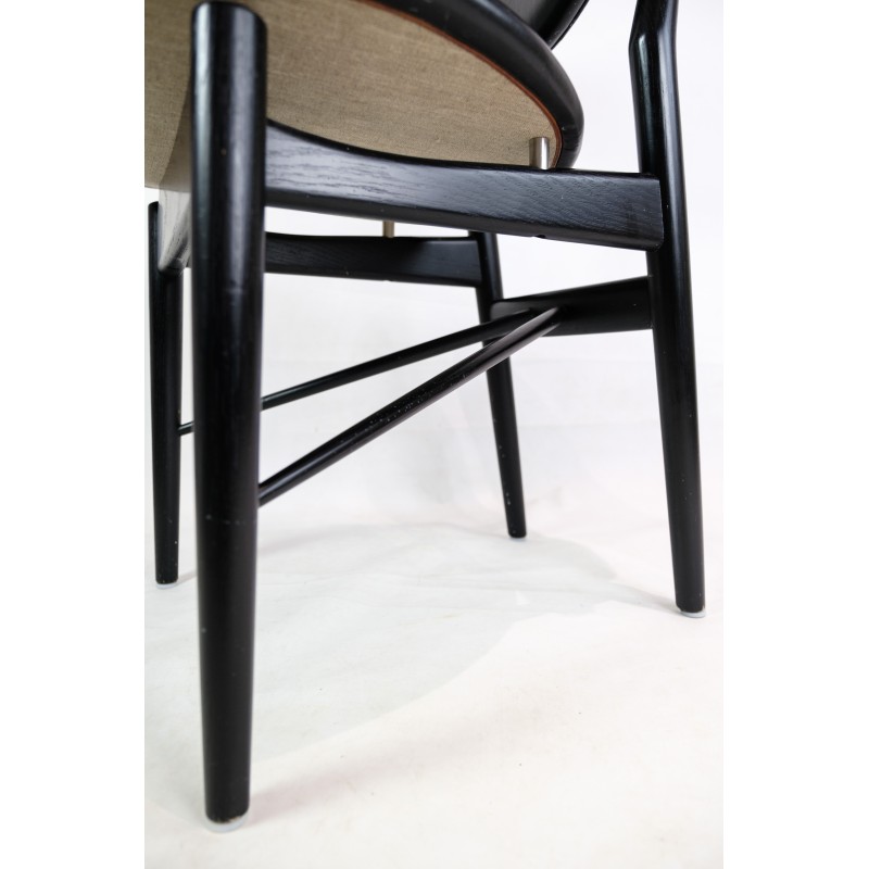 Vintage black painted oakwood chair model 108 by Finn Juhl