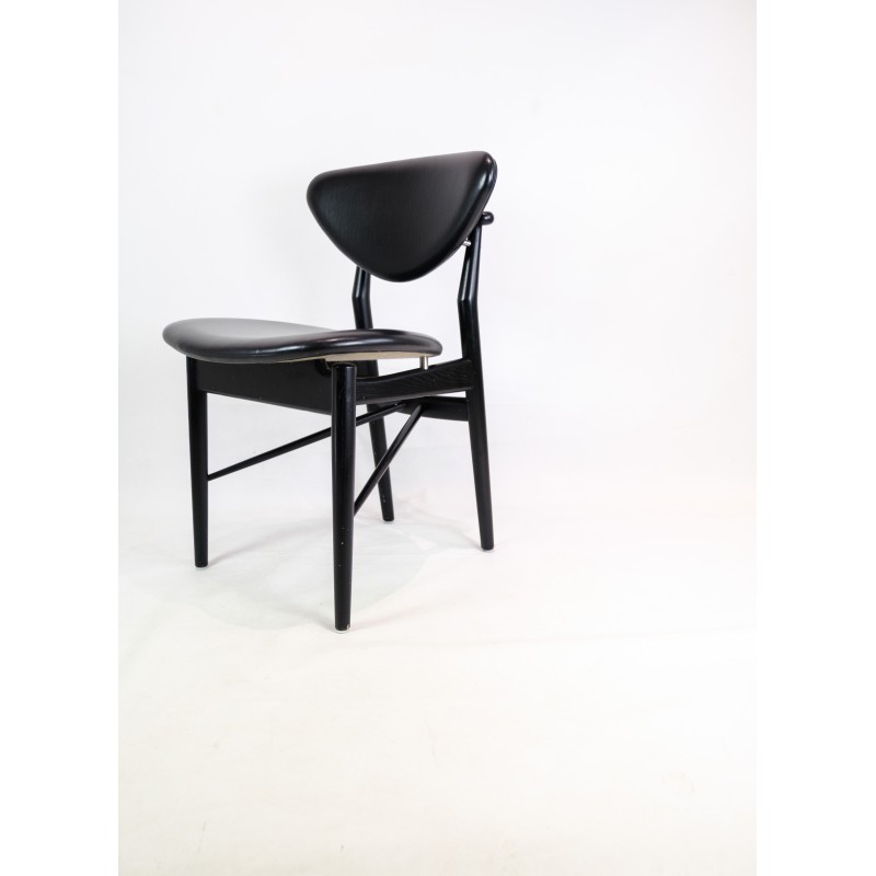 Vintage black painted oakwood chair model 108 by Finn Juhl